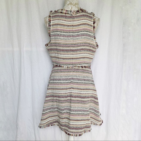 She and Sky // NWT Off White, Maroon Tweed Mini Shift Dress Sz Large dr1 - Picture 4 of 9